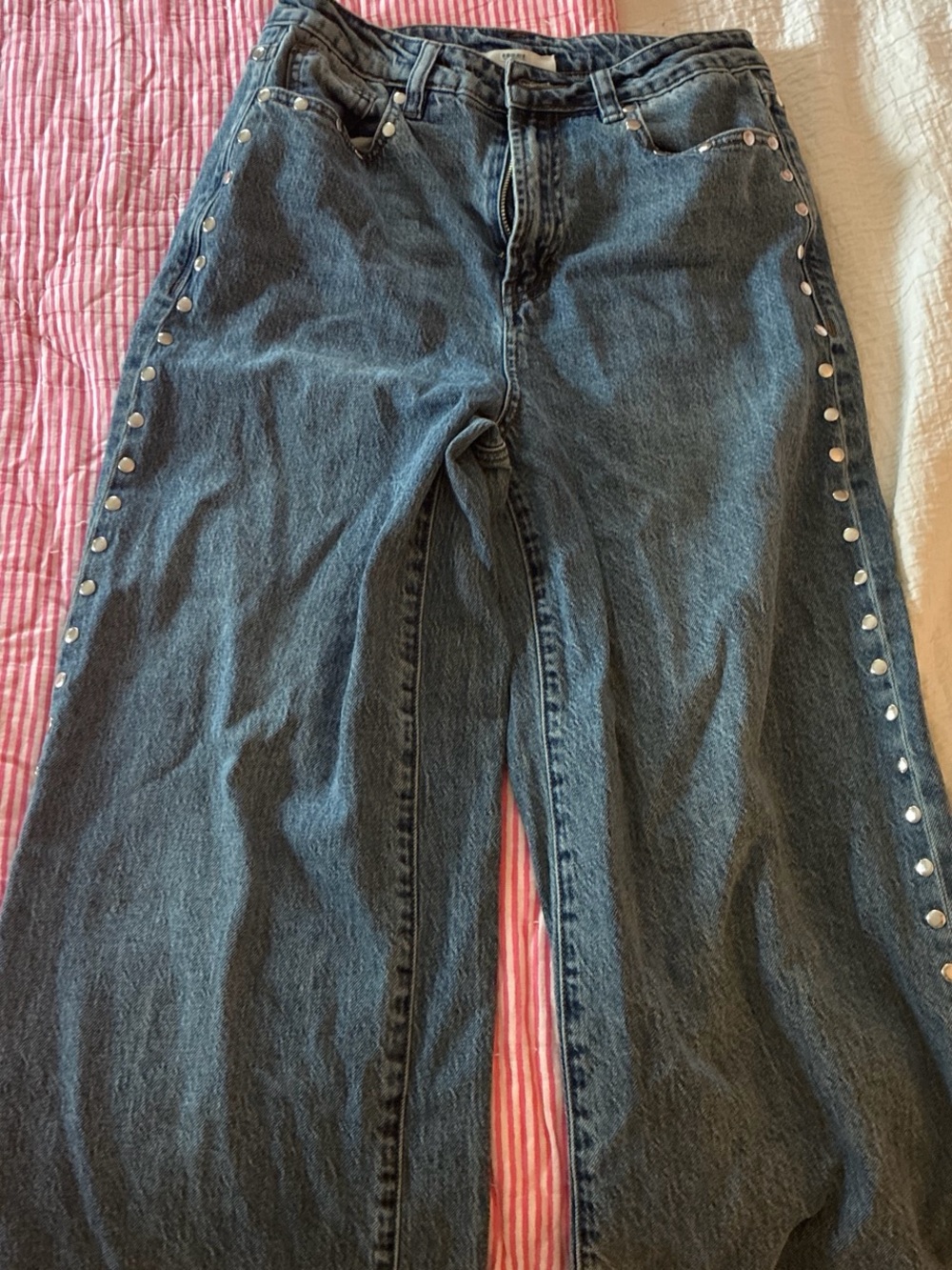 Habitual Blue Wide-Leg Jeans with Side Studs - Picture 5 of 6